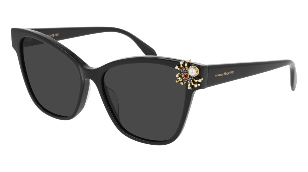 Alexander Mcqueen Sunglass Woman Black Black Grey