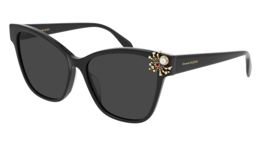 Alexander Mcqueen Sunglass Woman Black Black Grey