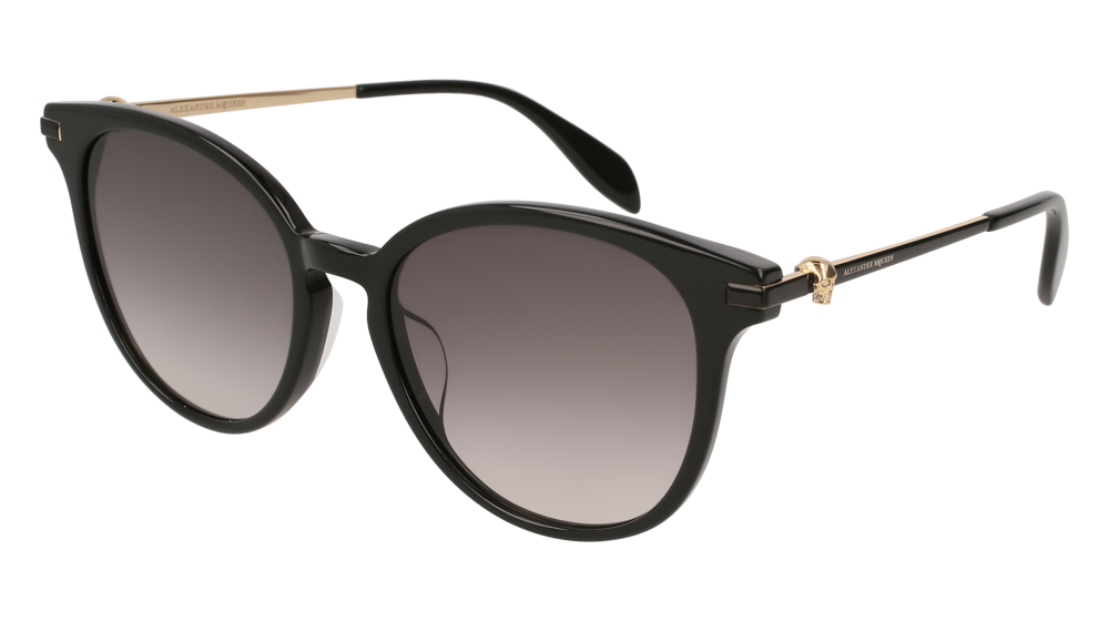 Alexander Mcqueen Sunglass Woman Black Gold Grey