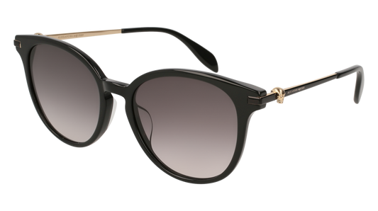 Alexander Mcqueen Sunglass Woman Black Gold Grey