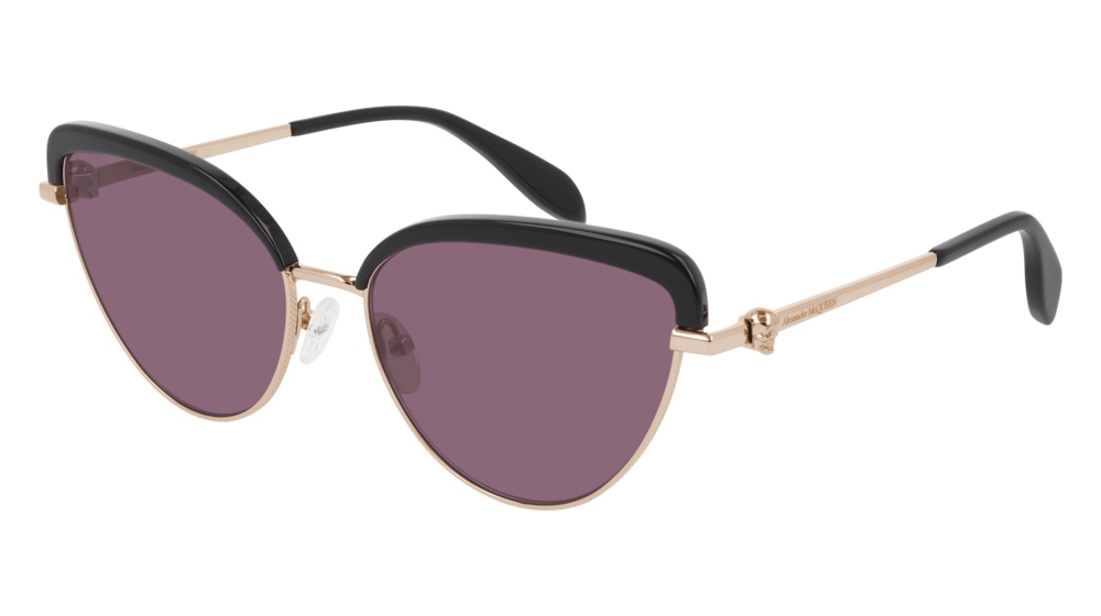 Alexander Mcqueen Sunglass Woman Black Gold Violet