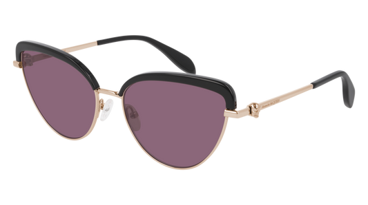 Alexander Mcqueen Sunglass Woman Black Gold Violet