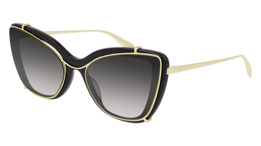 Alexander Mcqueen Sunglass Woman Black Gold Yellow