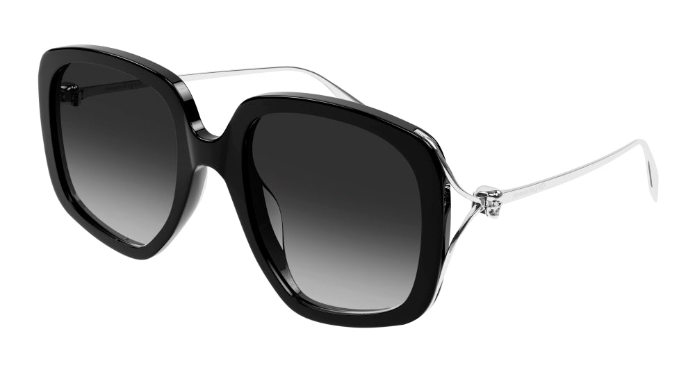 Alexander Mcqueen Sunglass Woman Black Silver Grey