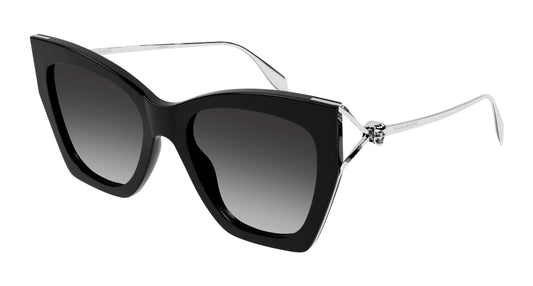 Alexander Mcqueen Sunglass Woman Black Silver Grey