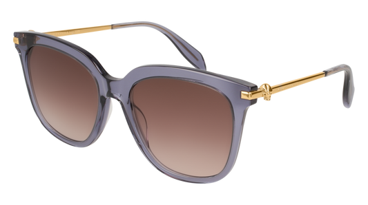 Alexander Mcqueen Sunglass Woman Blue Gold Brown