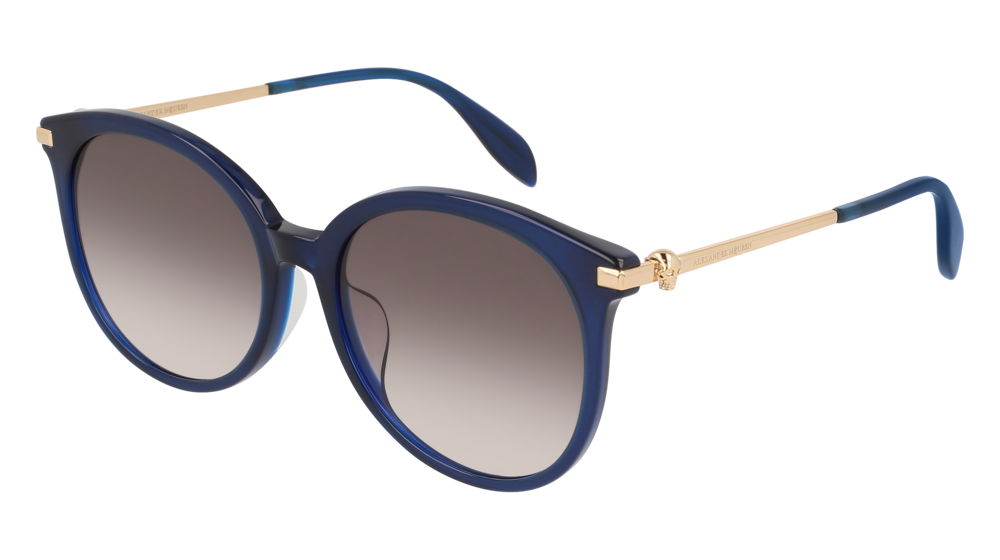 Alexander Mcqueen Sunglass Woman Blue Gold Grey