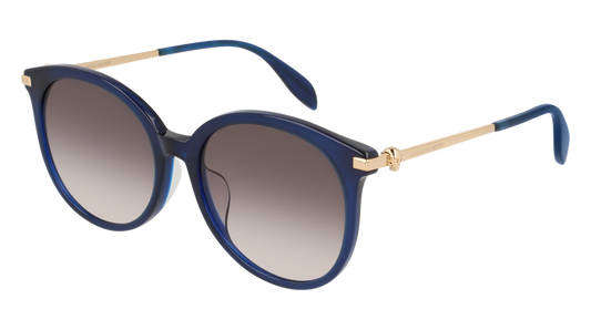 Alexander Mcqueen Sunglass Woman Blue Gold Grey