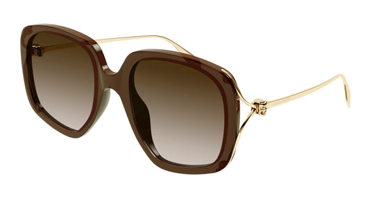 Alexander Mcqueen Sunglass Woman Brown Gold Brown