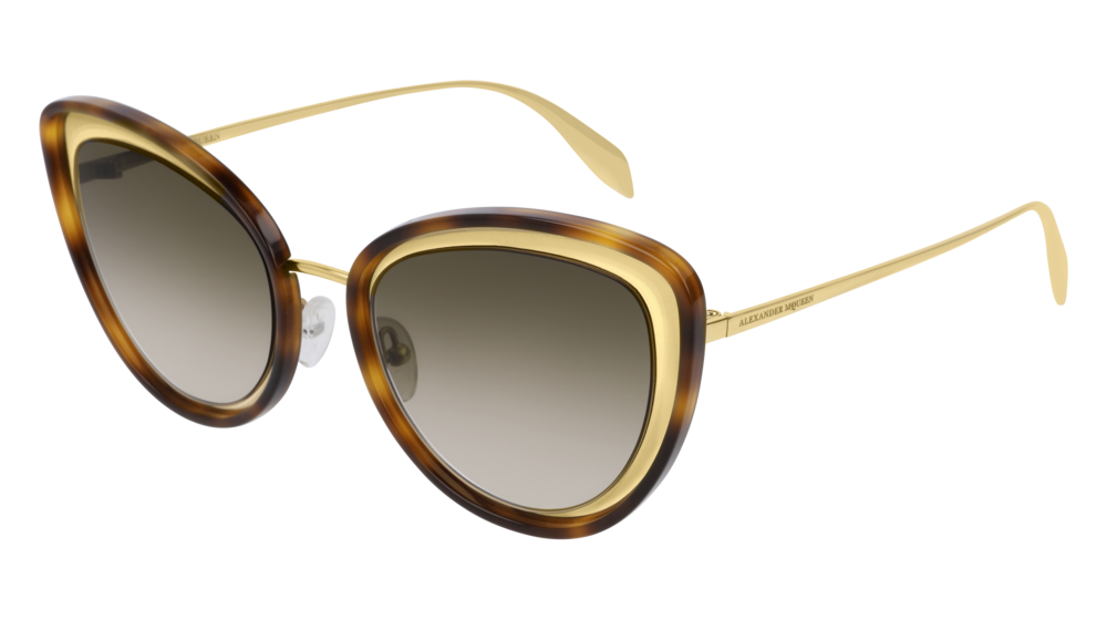 Alexander Mcqueen Sunglass Woman Gold Gold Brown