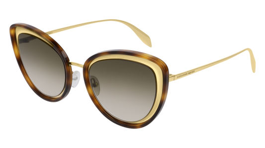 Alexander Mcqueen Sunglass Woman Gold Gold Brown