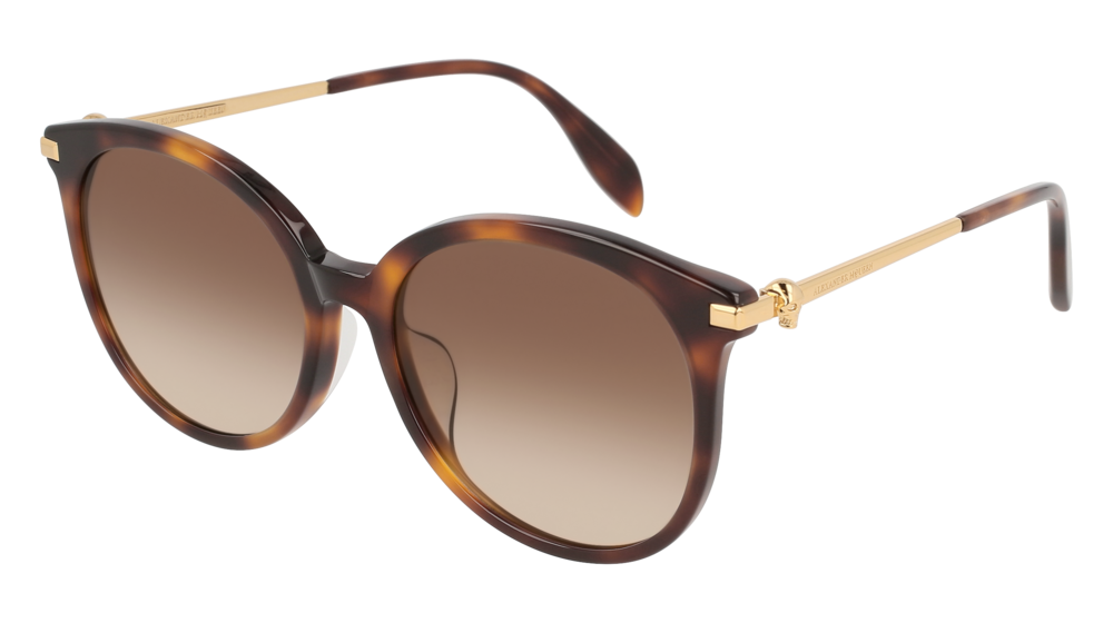 Alexander Mcqueen Sunglass Woman Havana Gold Brown