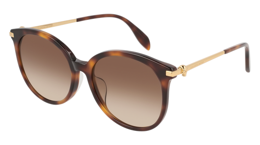 Alexander Mcqueen Sunglass Woman Havana Gold Brown