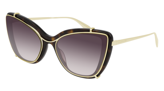 Alexander Mcqueen Sunglass Woman Havana Gold Yellow