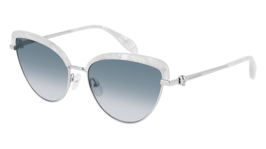 Alexander Mcqueen Sunglass Woman White Silver Grey