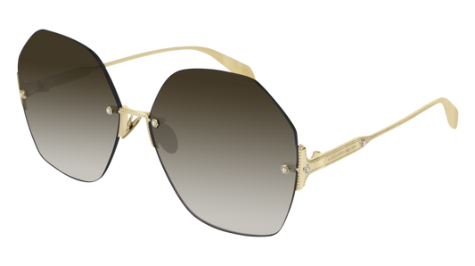 Alexander Mcqueen Sunglass Woman Gold Gold Brown