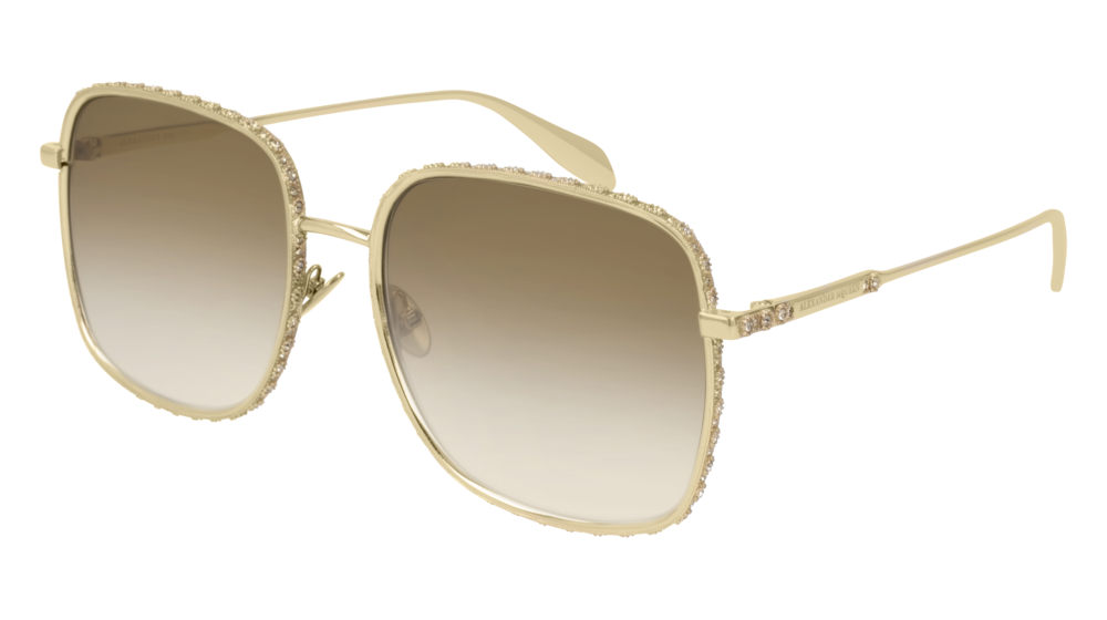 Alexander Mcqueen Sunglass Woman Gold Gold Brown