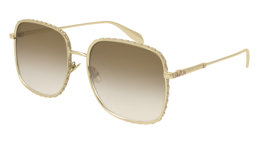 Alexander Mcqueen Sunglass Woman Gold Gold Brown