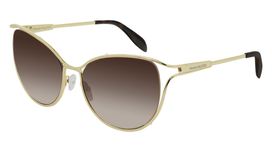 Alexander Mcqueen Sunglass Woman Gold Gold Brown