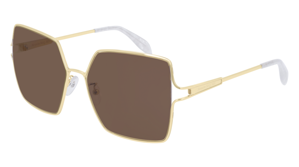 Alexander Mcqueen Sunglass Woman Gold Gold Brown