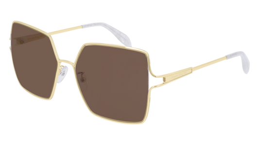 Alexander Mcqueen Sunglass Woman Gold Gold Brown