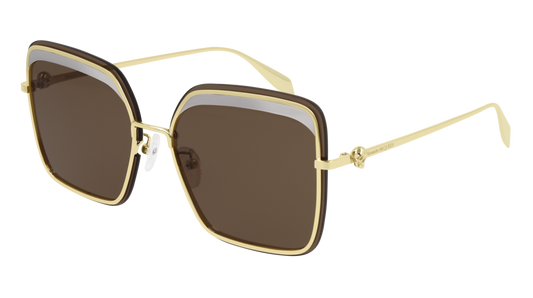 Alexander Mcqueen Sunglass Woman Gold Gold Brown