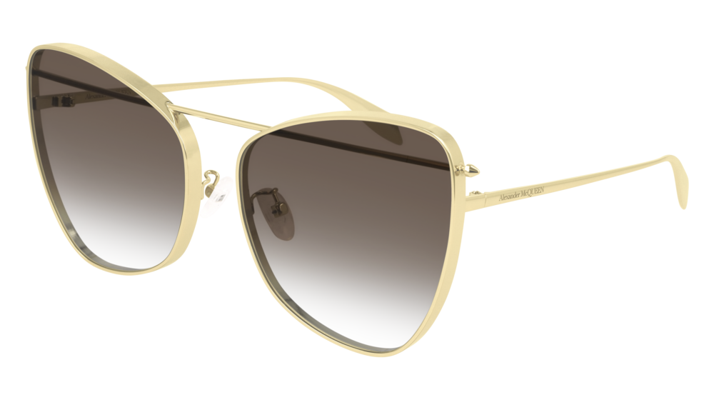 Alexander Mcqueen Sunglass Woman Gold Gold Brown