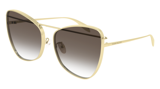 Alexander Mcqueen Sunglass Woman Gold Gold Brown