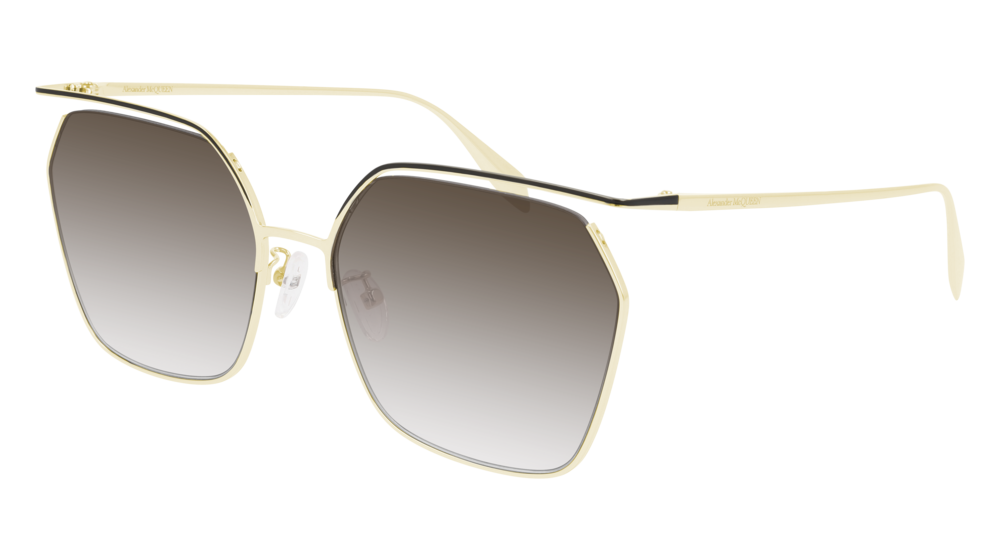 Alexander Mcqueen Sunglass Woman Gold Gold Brown