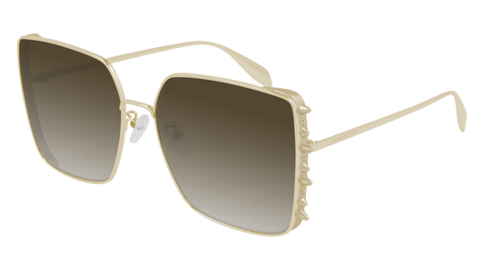 Alexander Mcqueen Sunglass Woman Gold Gold Brown