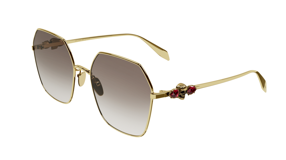 Alexander Mcqueen Sunglass Woman Gold Gold Brown