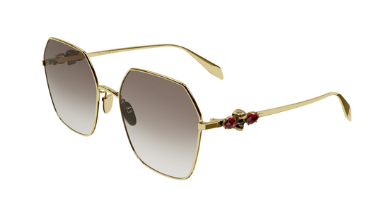 Alexander Mcqueen Sunglass Woman Gold Gold Brown