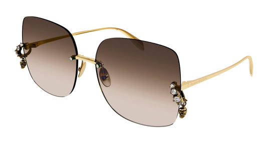 Alexander Mcqueen Sunglass Woman Gold Gold Brown