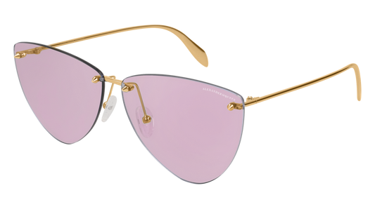 Alexander Mcqueen Sunglass Woman Gold Gold Violet