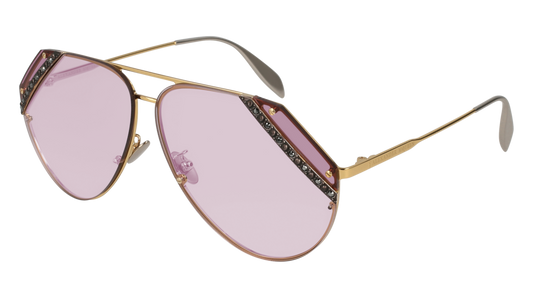 Alexander Mcqueen Sunglass Woman Gold Gold Violet