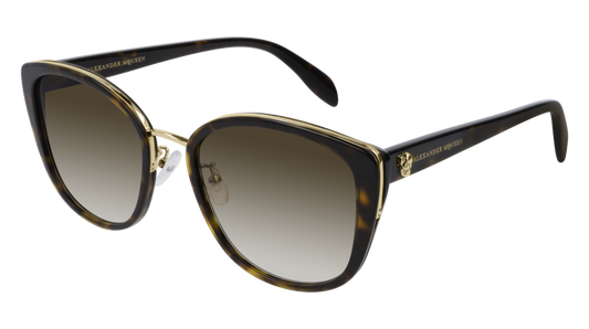 Alexander Mcqueen Sunglass Woman Gold Havana Brown