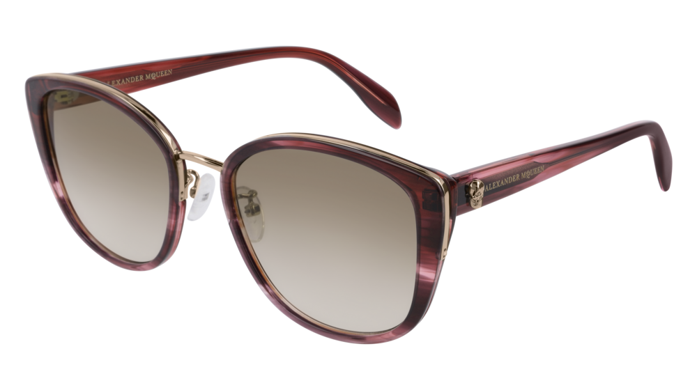 Alexander Mcqueen Sunglass Woman Gold Havana Brown