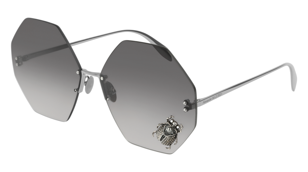 Alexander Mcqueen Sunglass Woman Ruthenium Ruthenium Grey