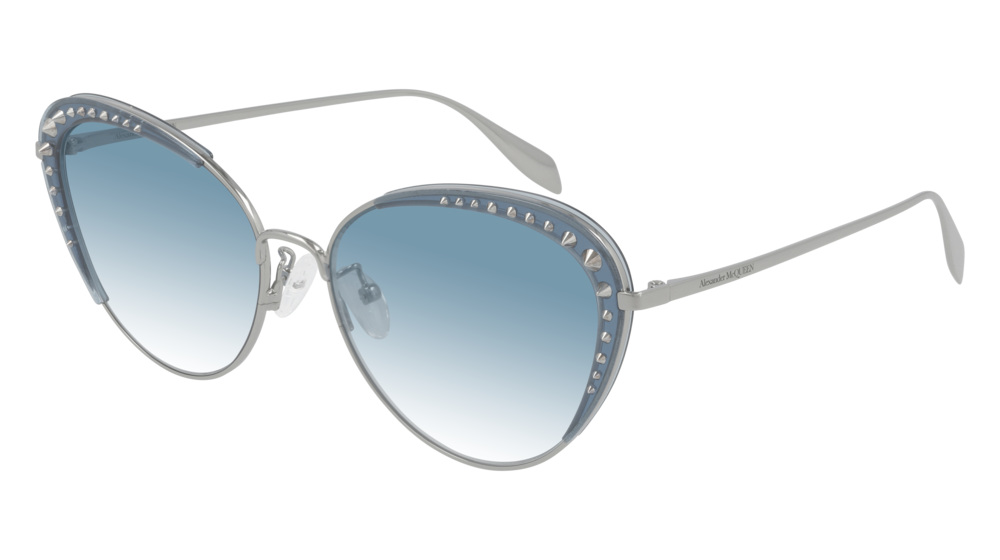 Alexander Mcqueen Sunglass Woman Ruthenium Ruthenium Light Blue