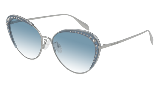 Alexander Mcqueen Sunglass Woman Ruthenium Ruthenium Light Blue