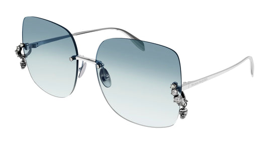 Alexander Mcqueen Sunglass Woman Silver Silver Blue