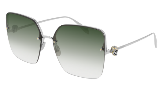 Alexander Mcqueen Sunglass Woman Silver Silver Green