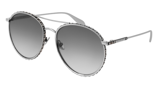 Alexander Mcqueen Sunglass Woman Silver Silver Grey