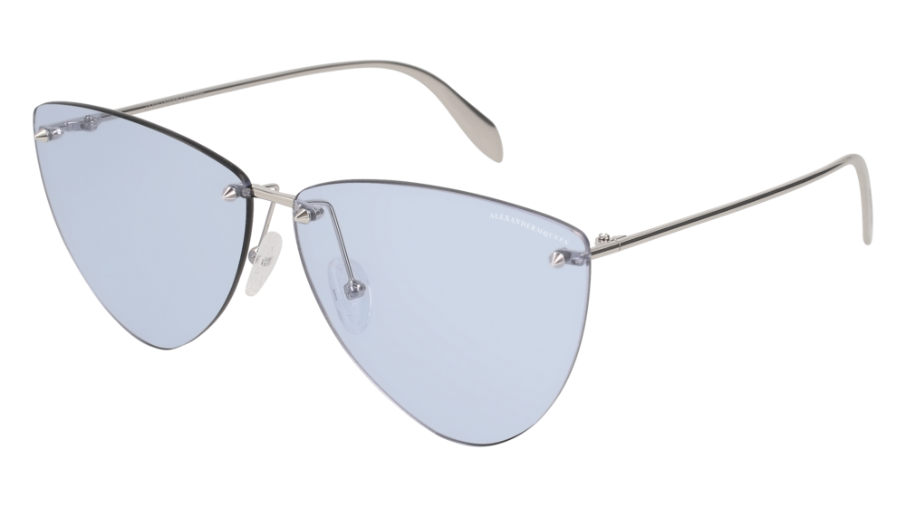 Alexander Mcqueen Sunglass Woman Silver Silver Light Blue