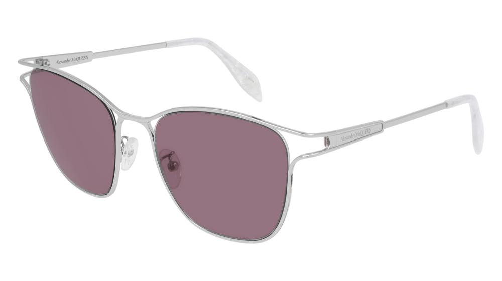 Alexander Mcqueen Sunglass Woman Silver Silver Violet