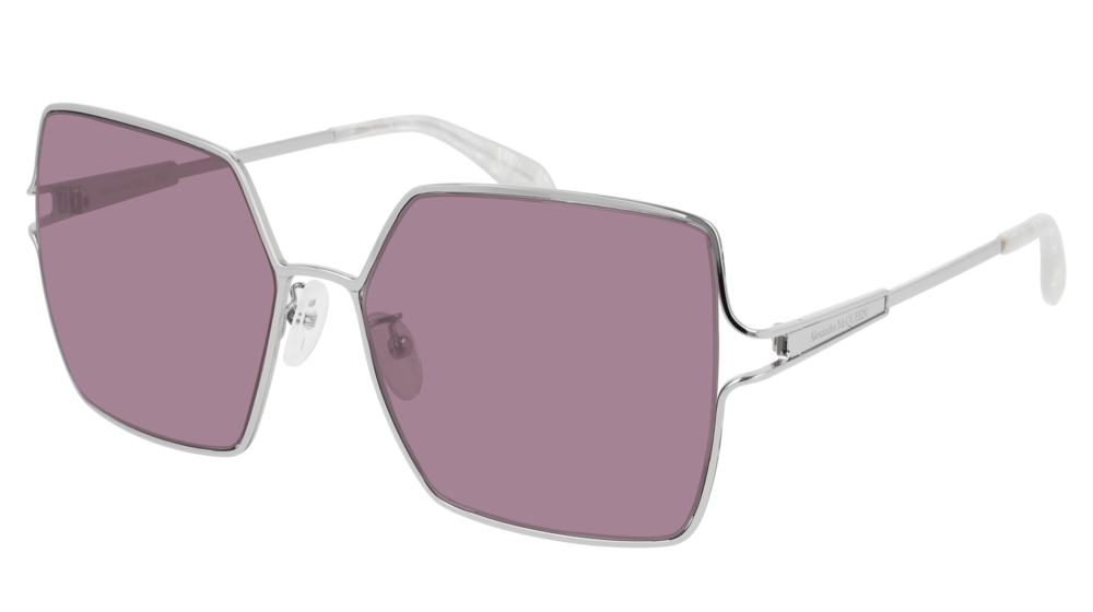 Alexander Mcqueen Sunglass Woman Silver Silver Violet