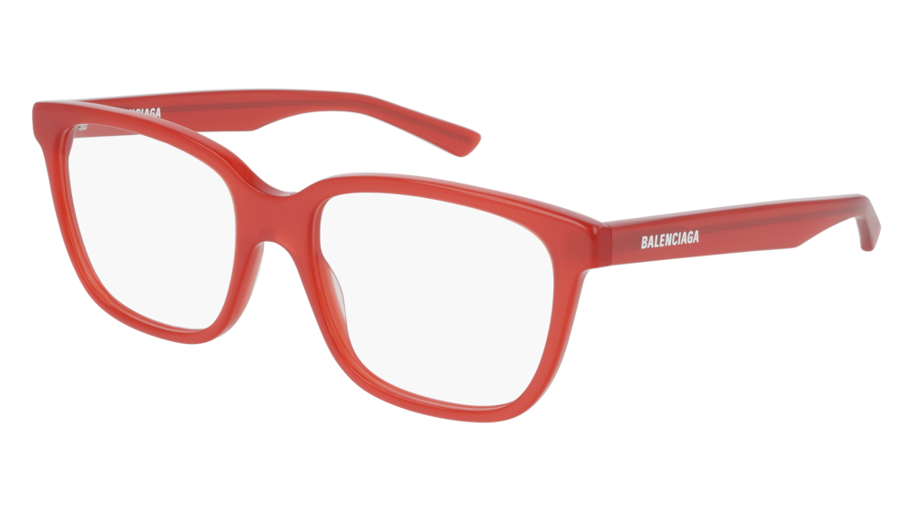 Balenciaga Optical Frame Unisex Red Red Transparent