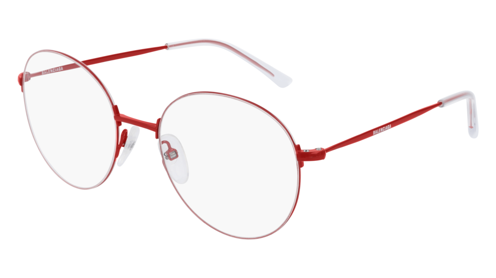 Balenciaga Optical Frame Unisex Red Red Transparent