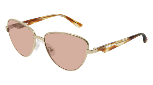 Balenciaga Sunglass Unisex Gold Havana Brown