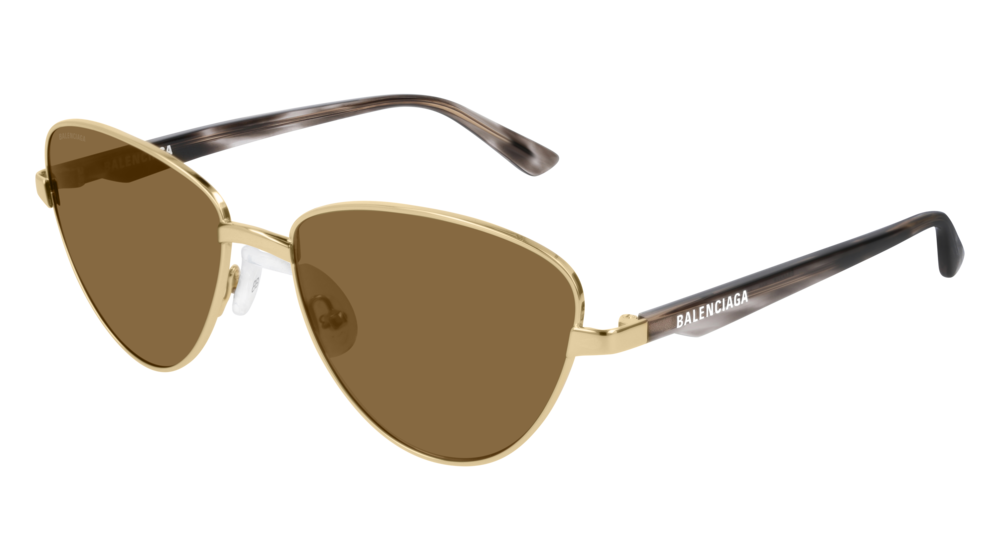 Balenciaga Sunglass Unisex Gold Havana Brown